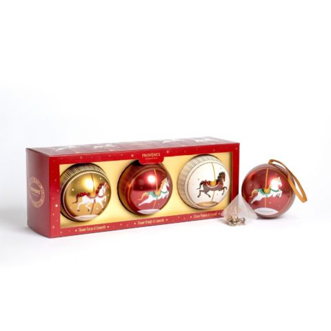 Lot de trois boules de Noël tisanes