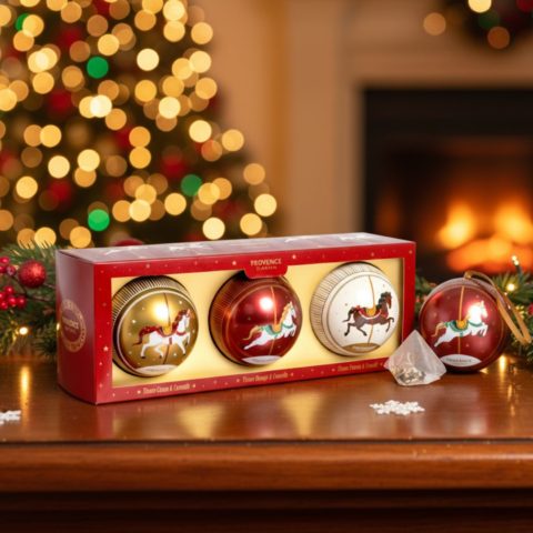 Lot de trois boules de Noël tisanes