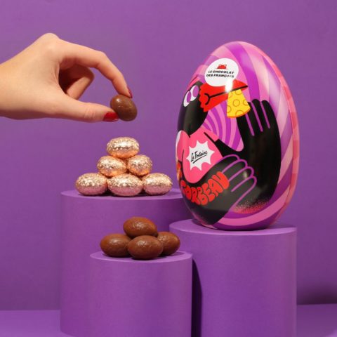 Oeuf métal "le corbeau et le renard"