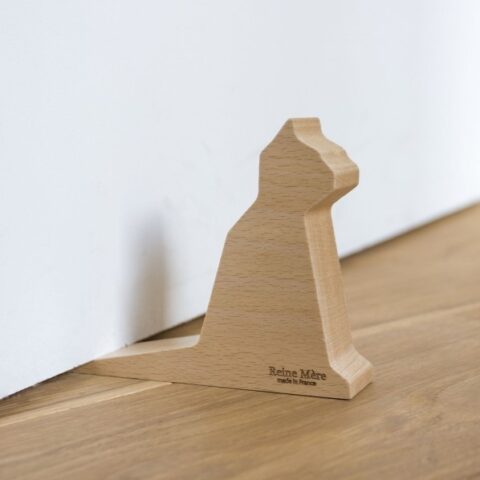 Cale-porte Chat en bois