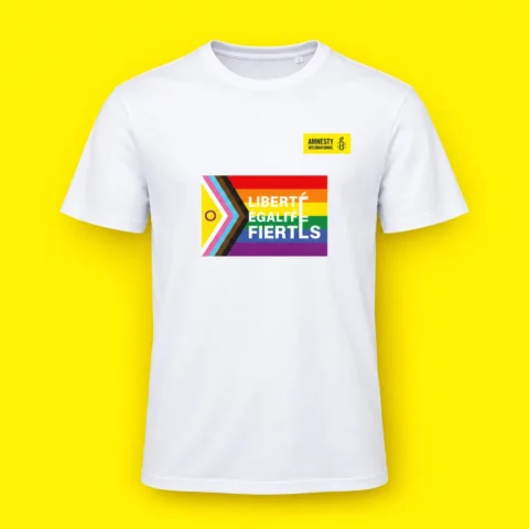 T-shirt pride blanc